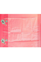 Joban Fashion Yellow Pink Saree Kataan Applick Witch Mirror | Grocsy