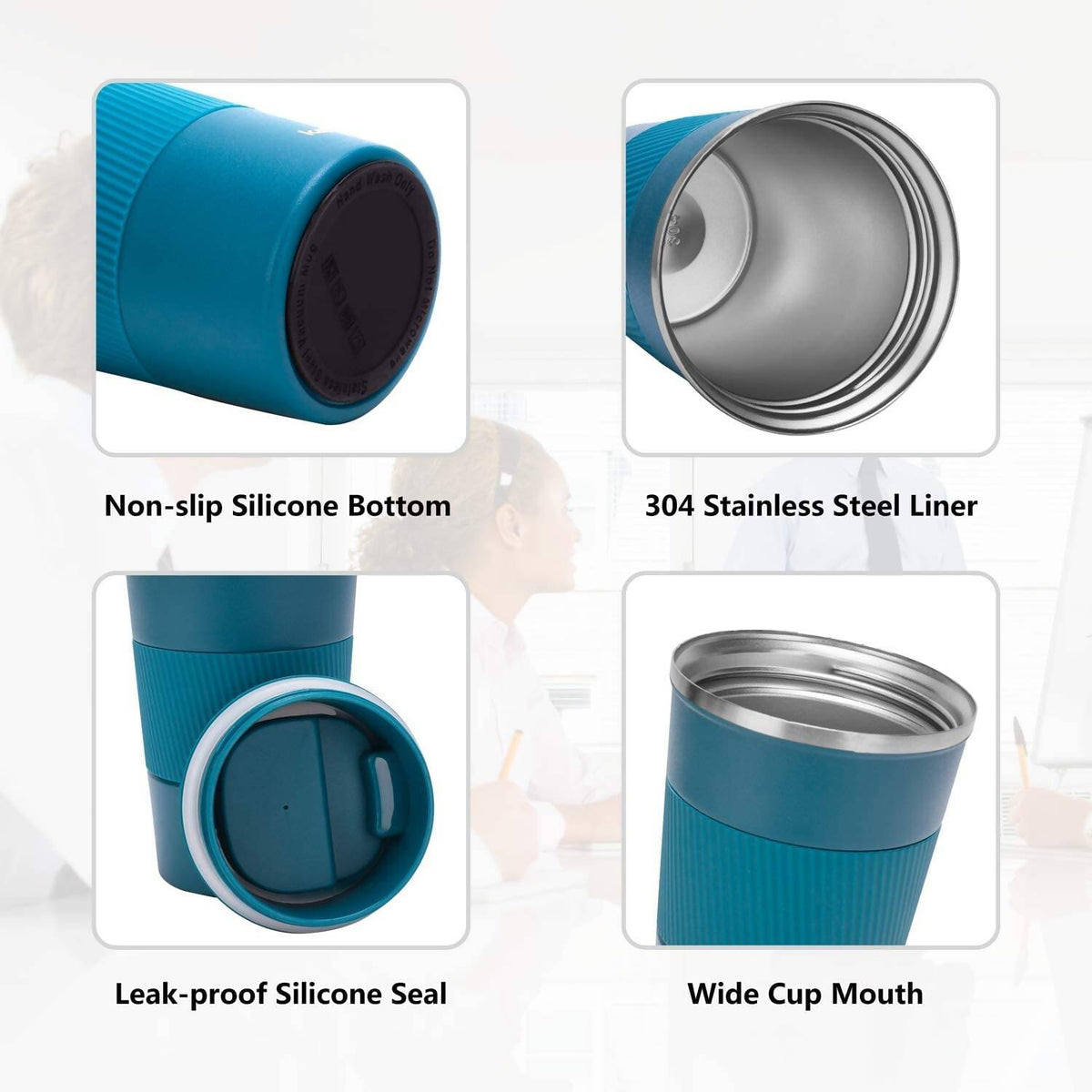Wosta Insulated Travel Coffee Mug Tumbler 2.0 - 510ml (Blue) | Grocsy