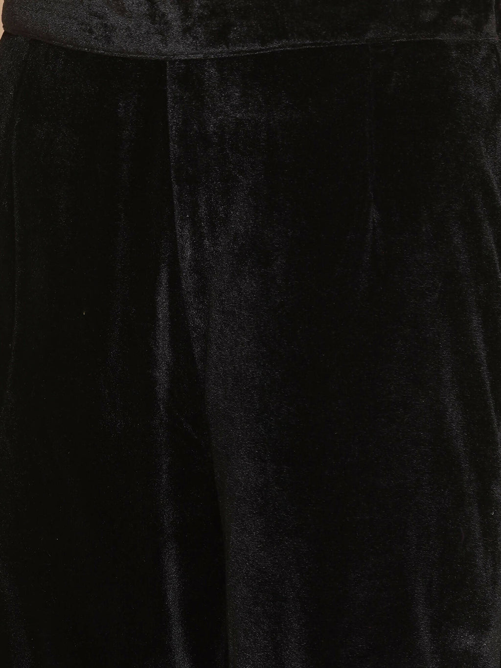 Women Republic Black Velvet Kaftaan Style Kurta With Pants | Grocsy