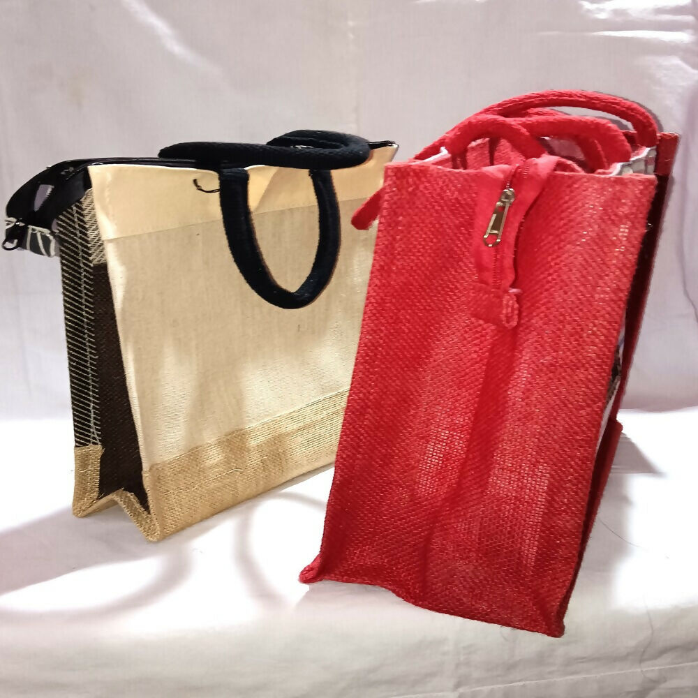 Jute Ladies Fashion Bags Combo - Big & Small | Grocsy