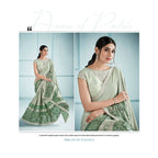 Sea Green Lycra Embroidery Saree with Unstitched Blouse Piece - Norita Elaura | Grocsy