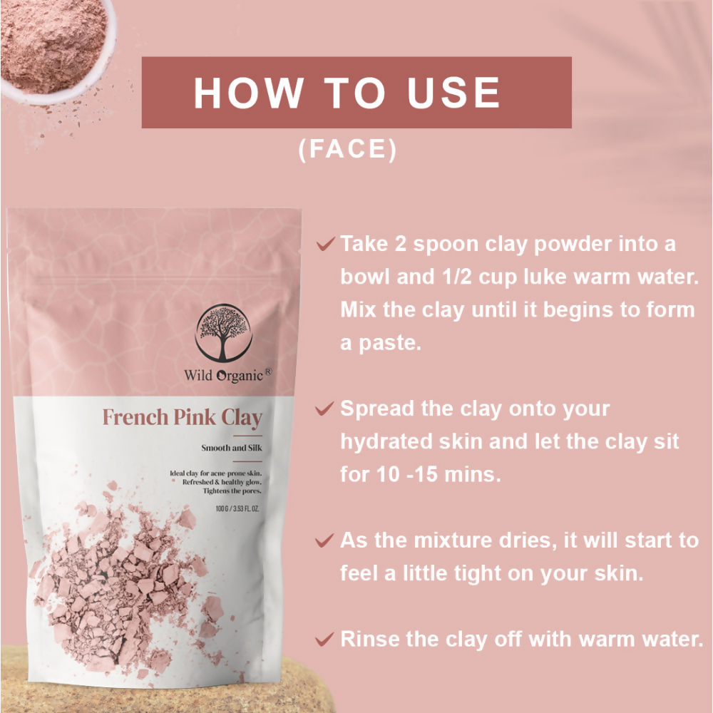 Wild Organic French Pink Smooth And Silk Clay Powder | Grocsy