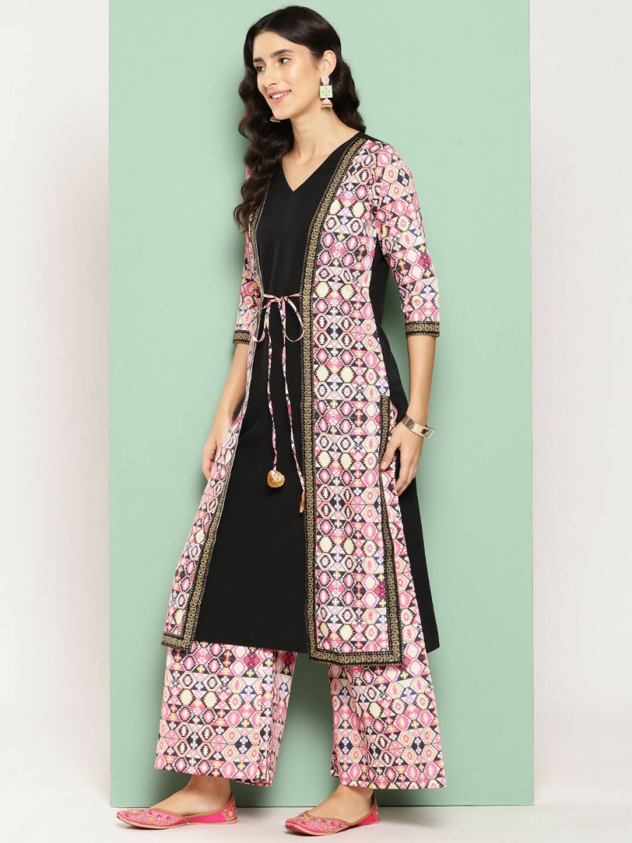 Ahalyaa Women's Traditional wear Kurta Set - Black | Grocsy