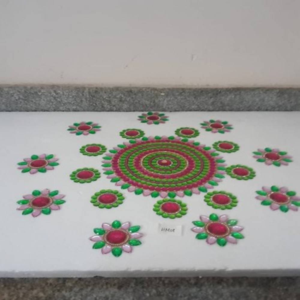 Kundan HandiKrafts Acrylic Multi Colour Jumbo Rangoli | Grocsy