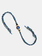 NVR Women & Men Set of 2 Blue Evil Eye Bhaiya Bhabhi Rakhi With Roli Chawal | Grocsy