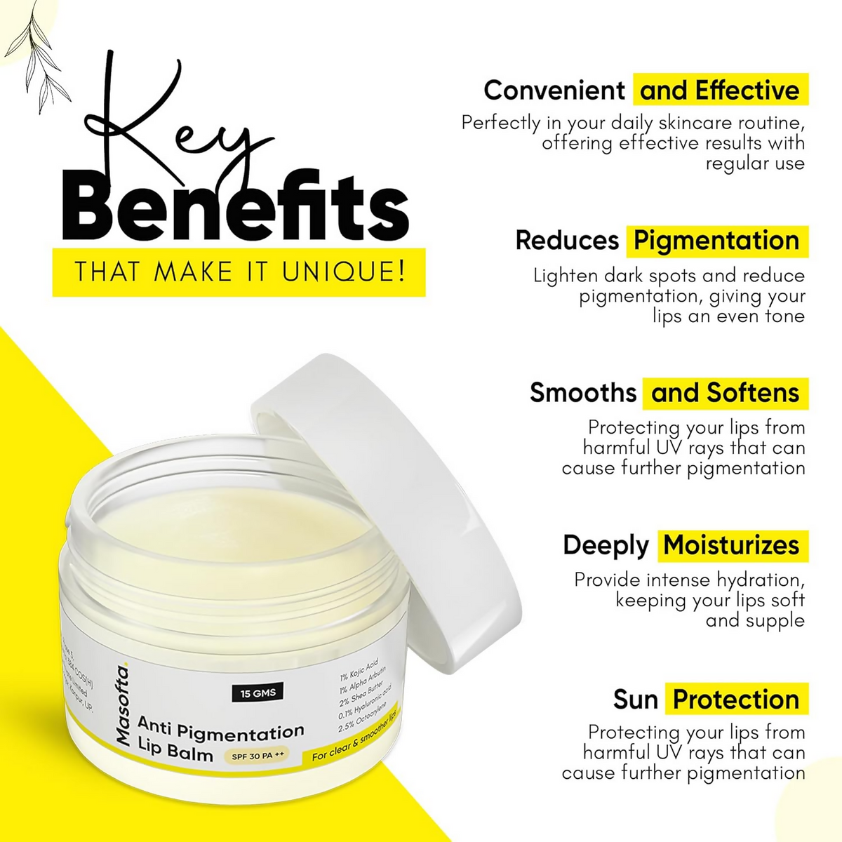 Masofta Anti Pigmentation Lip Balm | Grocsy