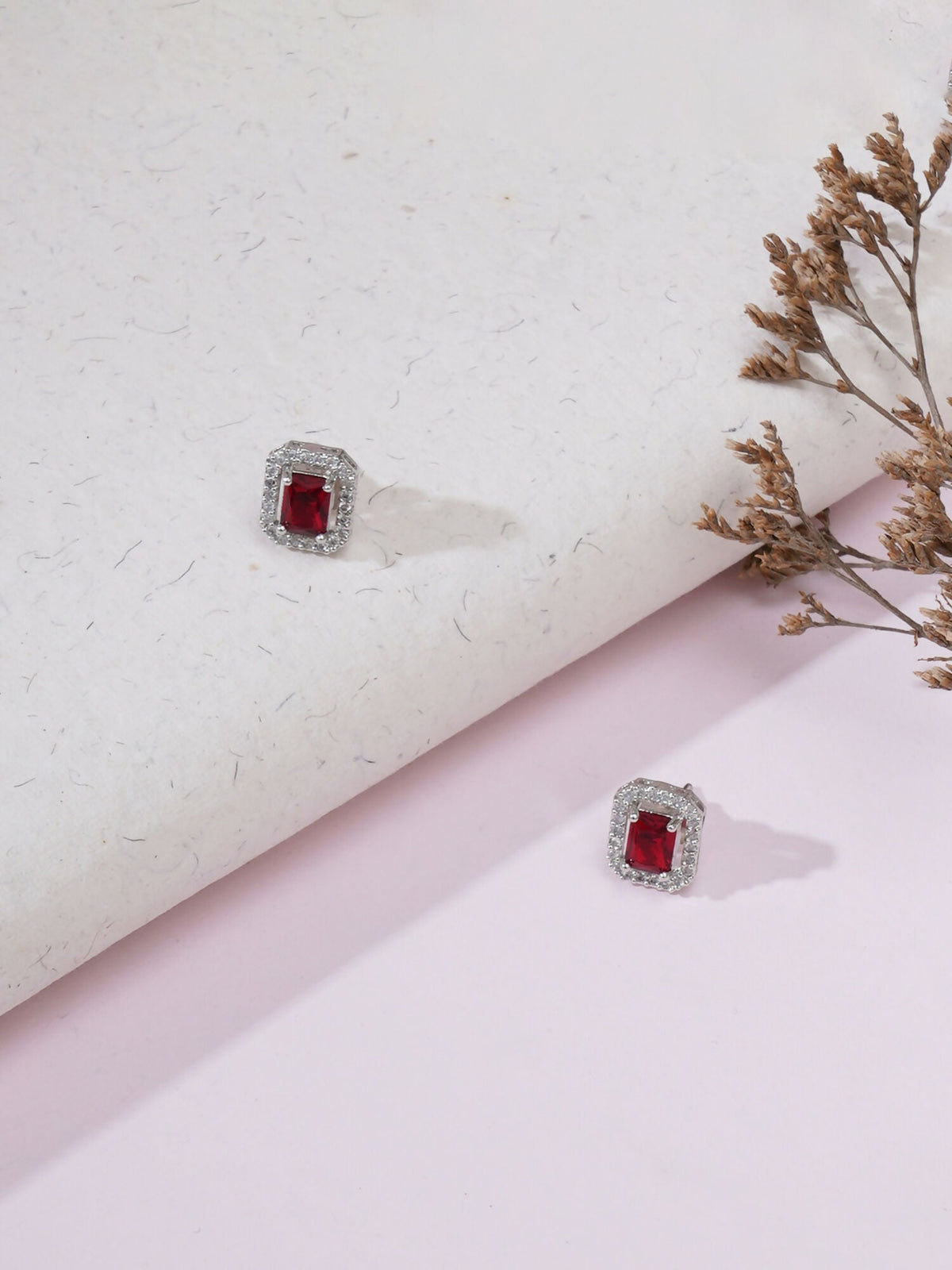 stone stud (Red) - Ruby Raang | Grocsy