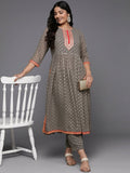 Ahalyaa Women's Traditional wear Kurta Set - Grey | Grocsy