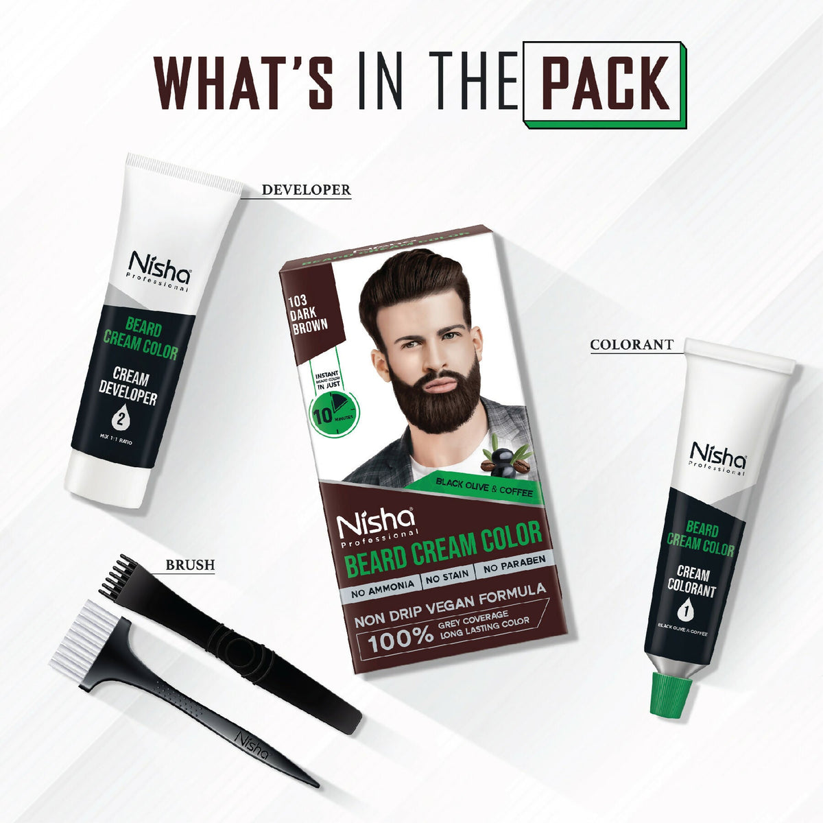 Nisha Beard Colour for Men - Dark Brown | Grocsy