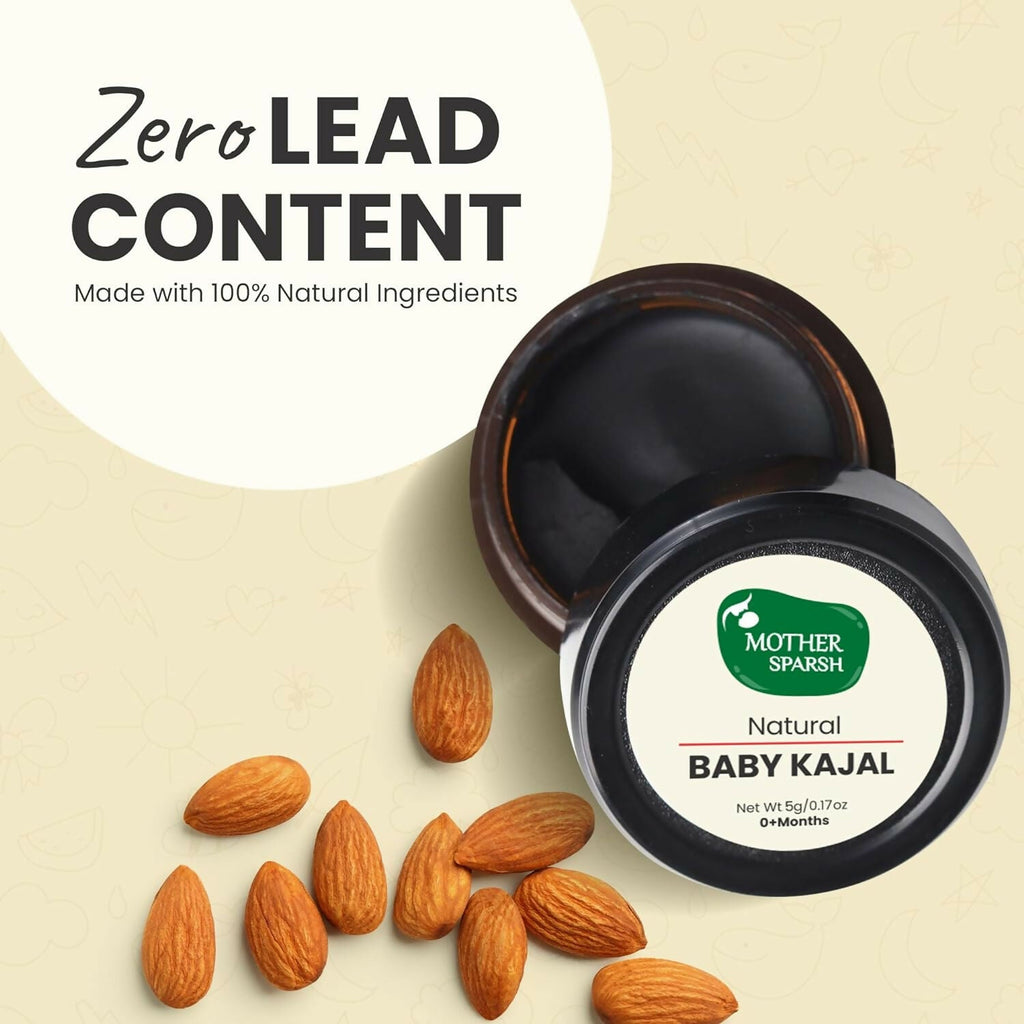 Mother Sparsh Natural Baby Kajal with Zero Lead Content, Irritation Free & Safe for Newborn Babies | Grocsy