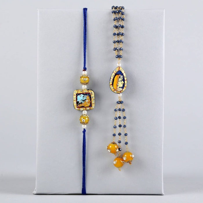 Bhaiya Bhabhi Luxury Rakhi Set & Assorted Delights Combo Pack | Grocsy
