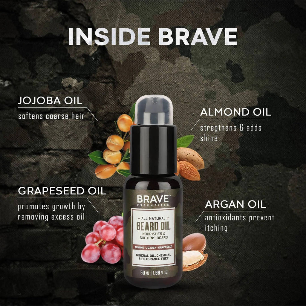 Brave Essentials All Natural Beard Oil | Grocsy