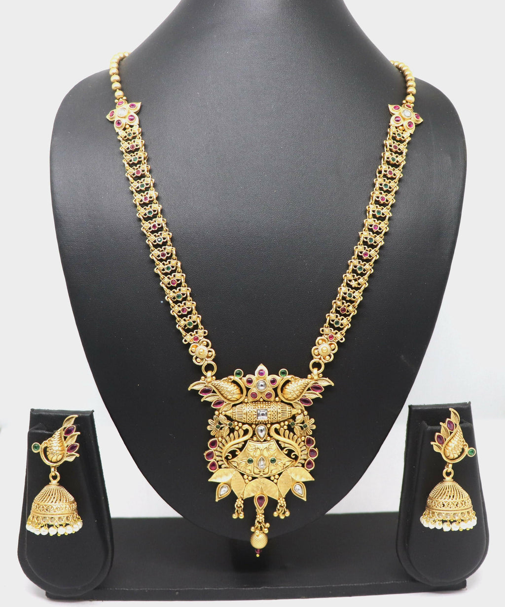 Joban Fashion Pure Brass With Rajwadi Polish Necklace Set | Grocsy