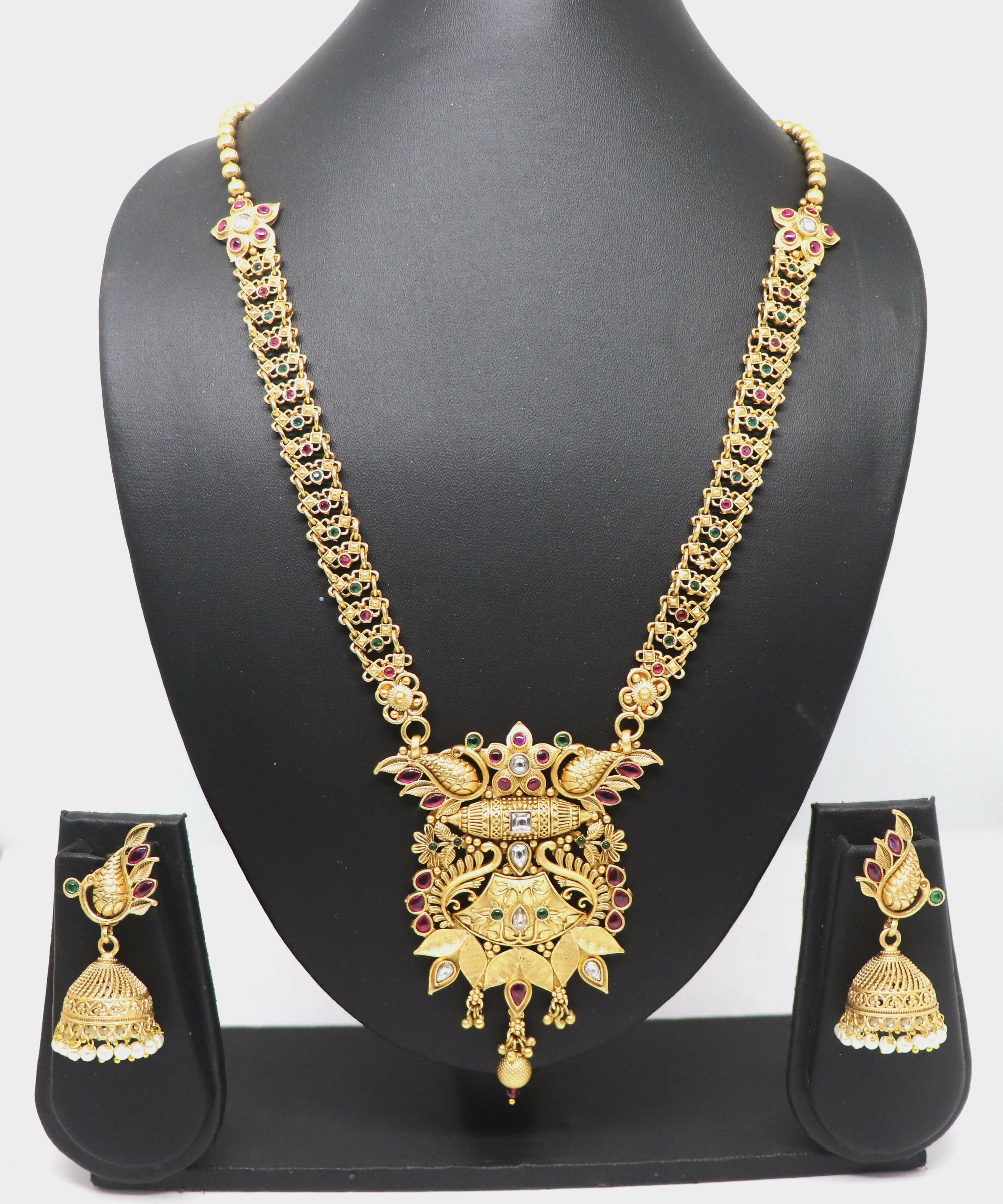Joban Fashion Pure Brass With Rajwadi Polish Necklace Set | Grocsy