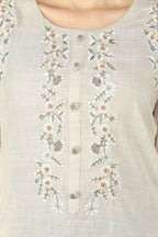 Joban Fashion Beige Cotton Rayon Kurta Set | Grocsy