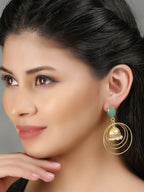 Joban Fashion Women Round Shape Matte Gold Earrings | Grocsy