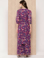 Ahalyaa Women's Traditional wear Kurta Set - Purple | Grocsy