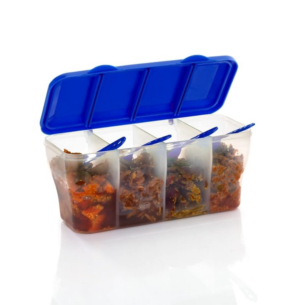 RILION Multipurpose Plastic 4 In 1 Masala Box for Kitchen | Grocsy