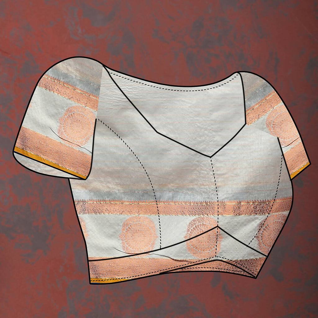 Lorenvalley Fashion Grey Cotton with Woven Design Zari Weaving Saree | Grocsy