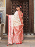 Anaita Off White Silk Woven Saree With Blouse | Grocsy