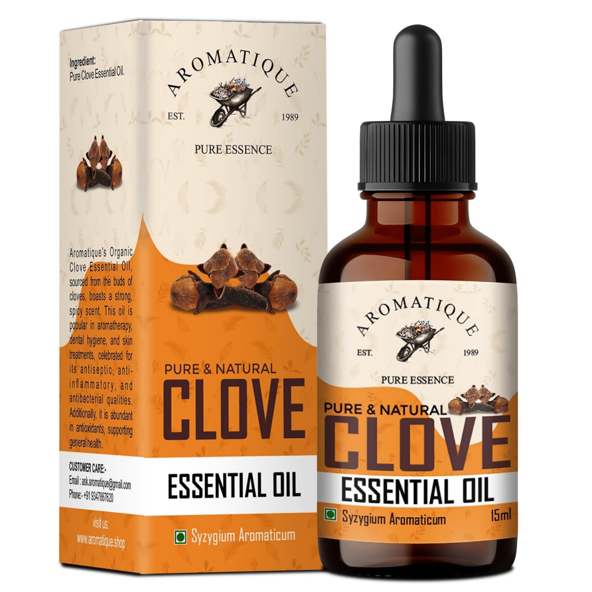 Aromatique Pure Clove Oil For Teeth Pain- Natural Aromatic Essence | Grocsy