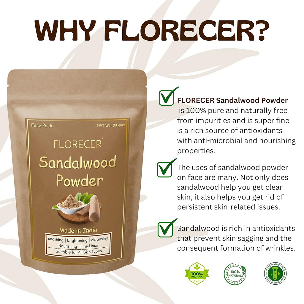 Florecer Sandalwood Powder For Face Pack | Grocsy