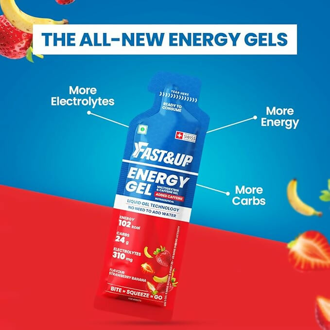Fast&Up Energy Gel-Strawberry Banana Flavour | Grocsy