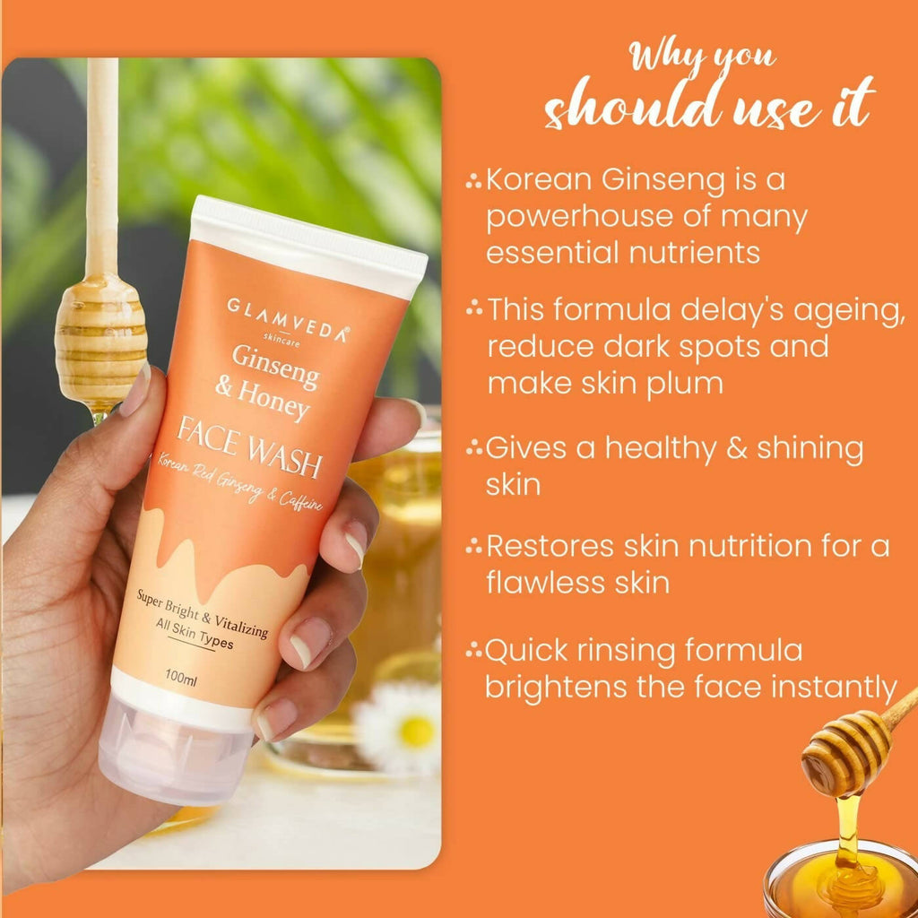 Glamveda Korean Ginseng & Honey Vitalizing Face Wash | Grocsy