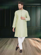 Even Apparels Men's Pure Cotton Green Kurta | Grocsy