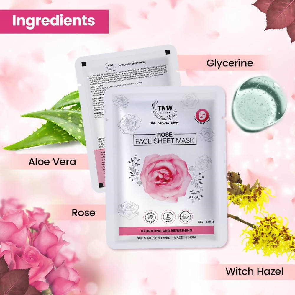 The Natural Wash Rose Face Sheet Mask | Grocsy