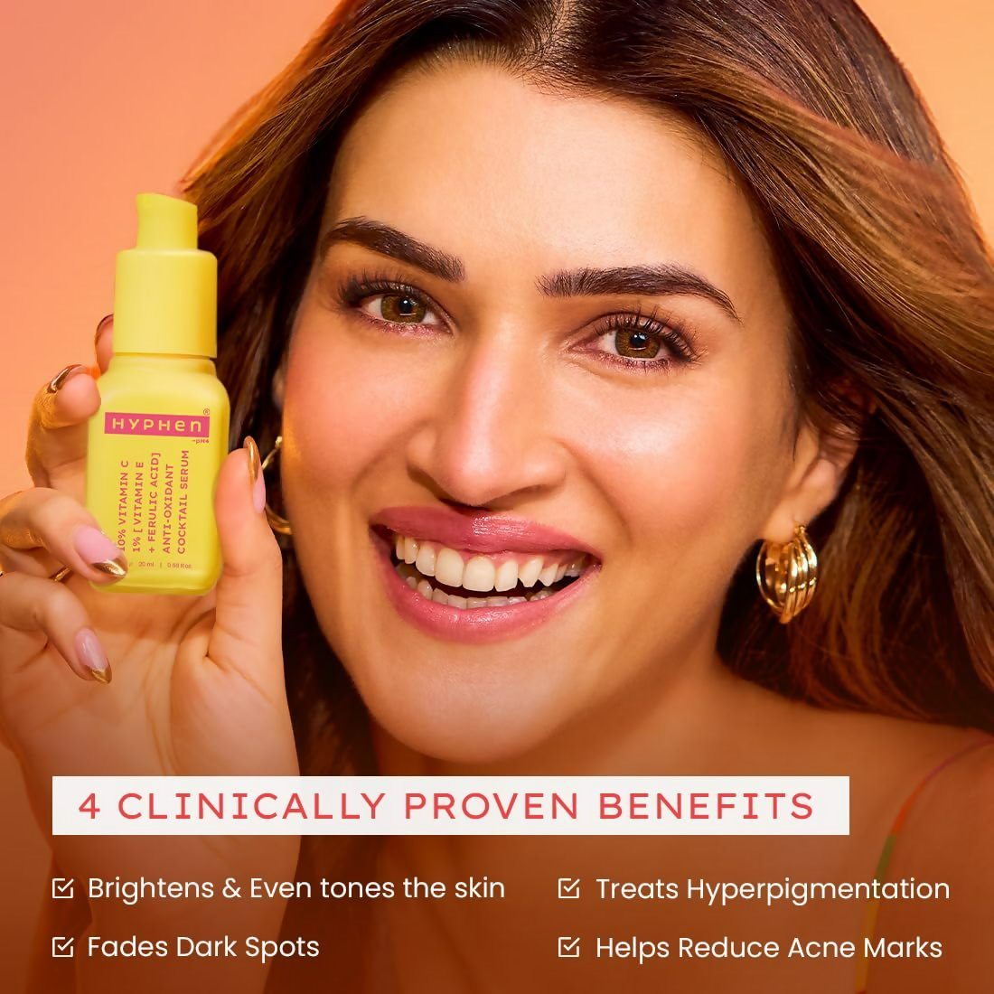 Hyphen By Kriti Sanon 10% Vitamin C, 1% Vitamin E & Ferulic Acid Serum | Grocsy