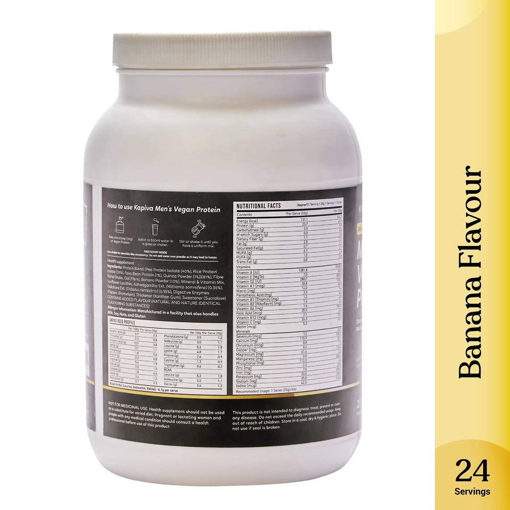 Kapiva Ayurveda Men's Vegan Protein - Banana Flavour | Grocsy