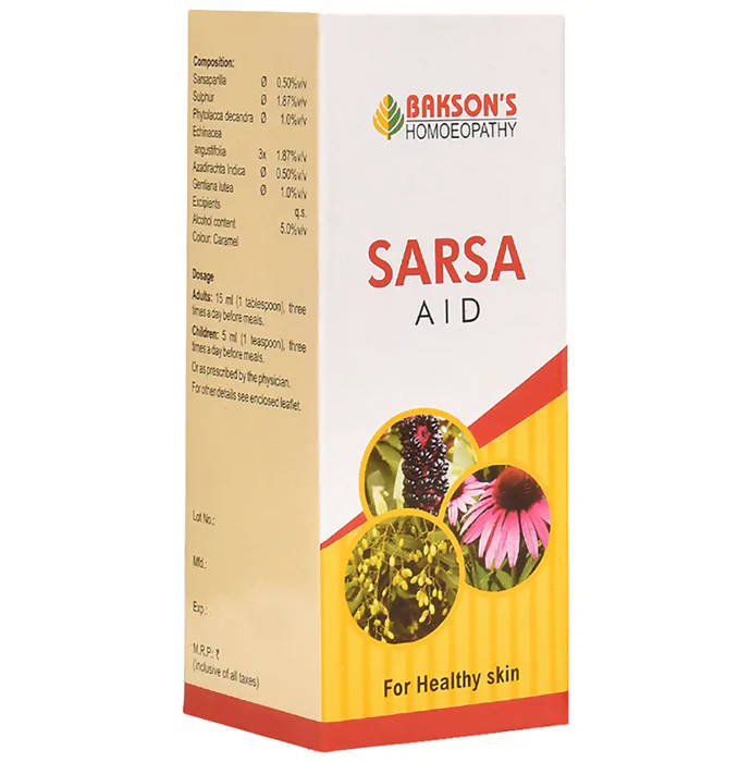 Bakson's Homeopathy Sarsa Aid Syrup | Grocsy