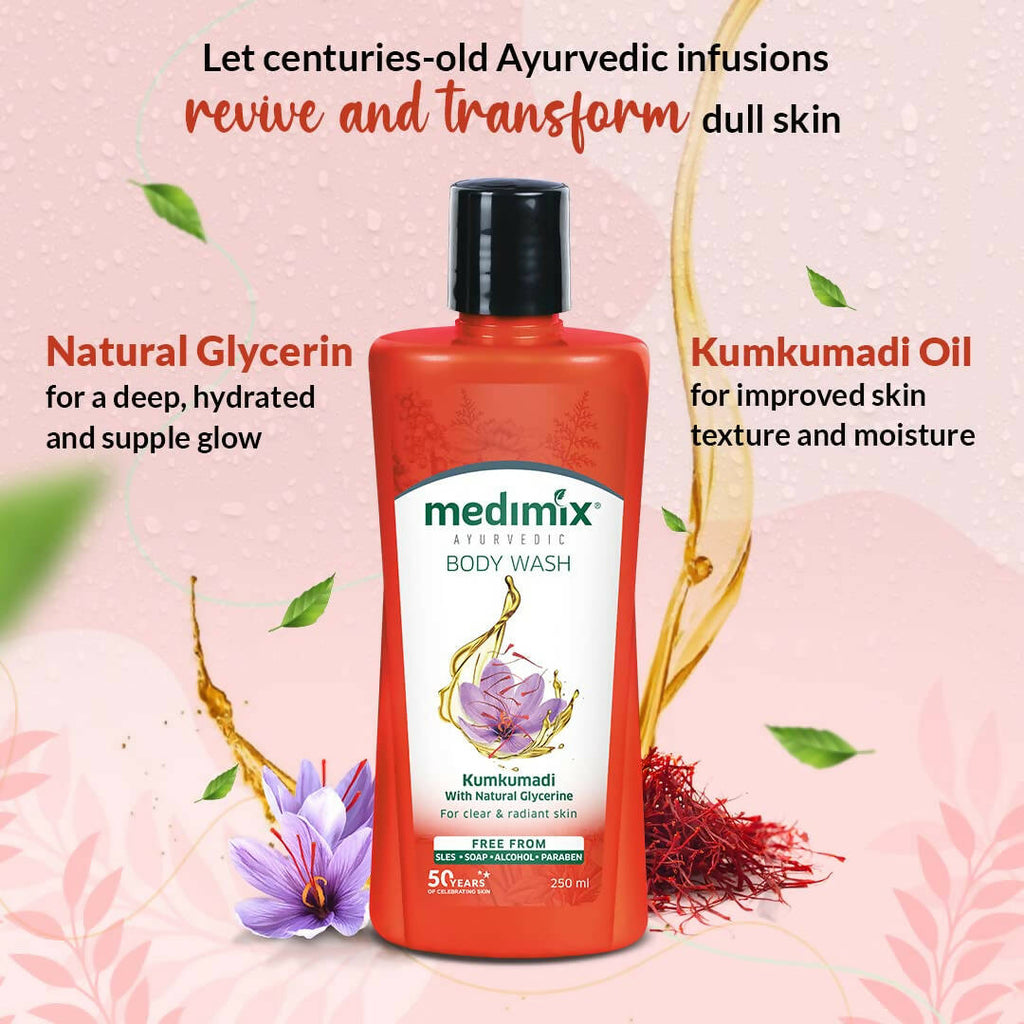 Medimix Ayurvedic Kumkumadi Body Wash | Grocsy