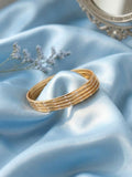 NVR Women Set of 4 Gold Plated Handcrafted CZ Studded Bangle | Grocsy