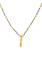 NVR Women's's Set of 2 Black Gold-Polished Beaded Mangalsutra With Ad Stone | Grocsy