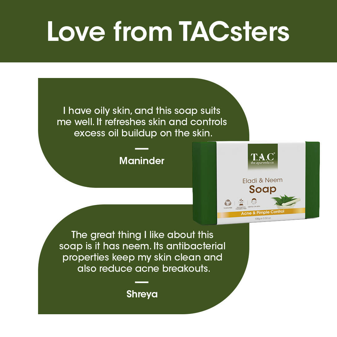 TAC - The Ayurveda Co. Eladi & Neem Soap | Grocsy