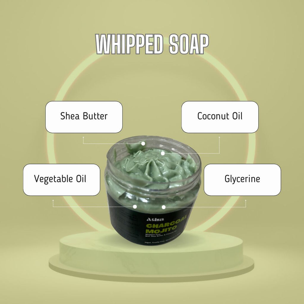Atisa Charcoal Mojito Whipped Soap | Grocsy