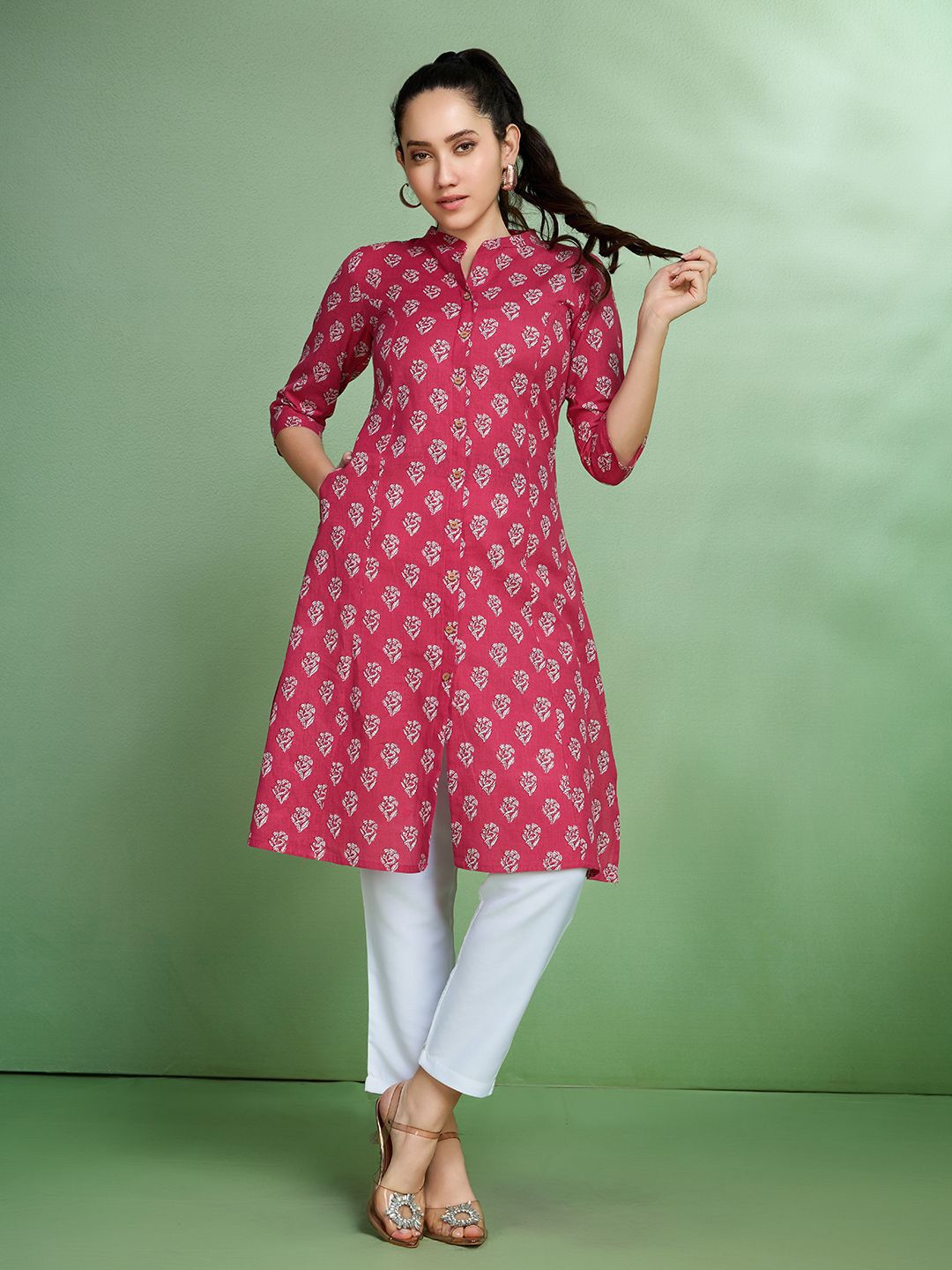Sangria Printed Pure Cotton Kurta | Grocsy