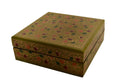 Nizalia Chinar Leaf Embossed Sea Green Paper Mache Square Coasters - Limited Time Offer | Grocsy