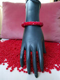 Inhanns Unisex Crystal Bloom – Adjustable Crystal Bead Bracelets - Maroon | Grocsy