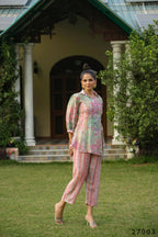 Women's Casual Fashionable Multi Mull Cotton co-ord set - Anya | Grocsy
