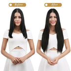 Bronson Professional 24 Clip-In Hair Extensions Dark Brown Straight Hair - Volume - 2 | Grocsy