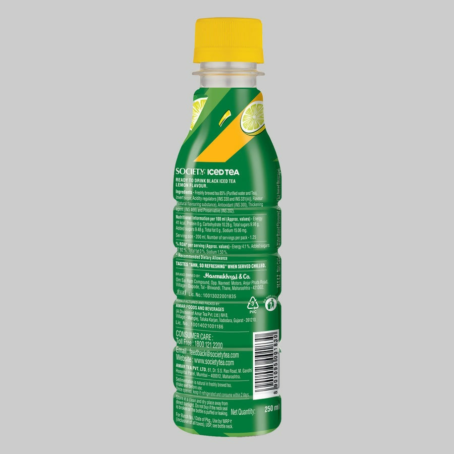 Society Iced Tea Bottle-Lemon | Grocsy