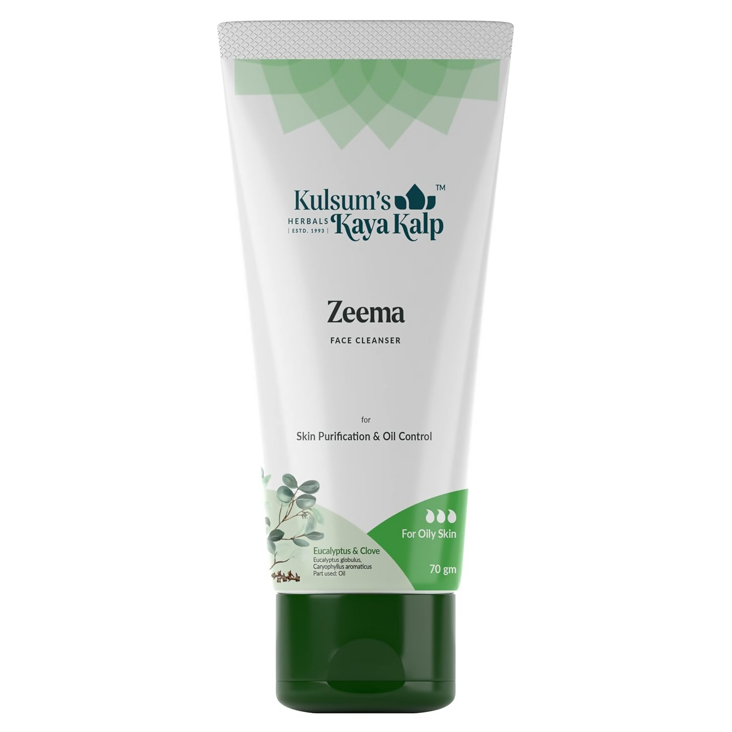 Kulsum's Kaya Kalp Zeema Face Cleanser For Skin Purification & Oil Control With Eucalyptus & Clove | Grocsy