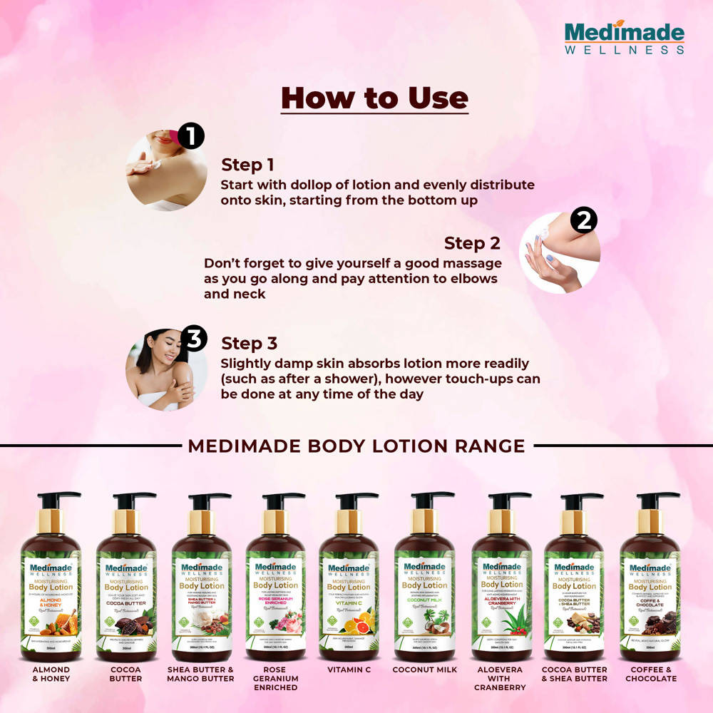 Medimade Wellness Rose Geranium Enriched Moisturising Body Lotion | Grocsy