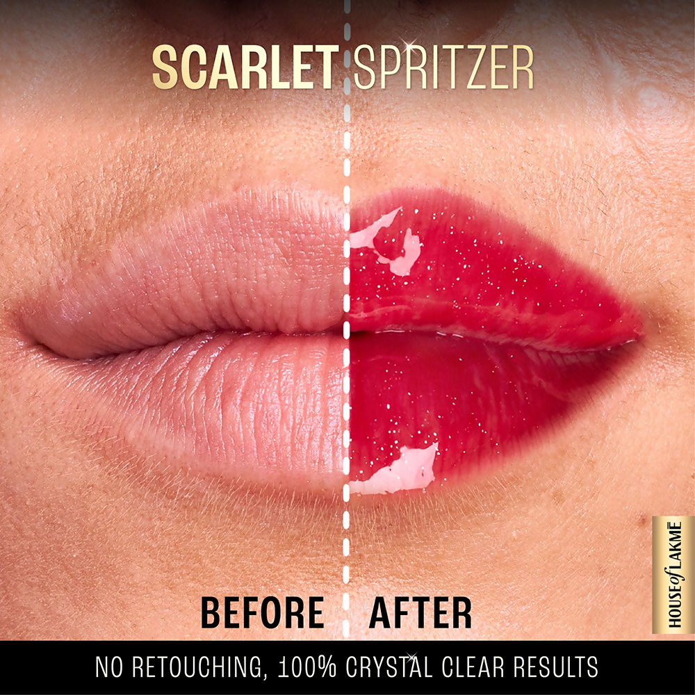 Lakme Glitterati Lip Glaze - Scarlet Spritzer | Grocsy