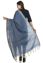 Mominos Fashion Moeza Handloom Cotton Blue Dupatta For Women | Grocsy