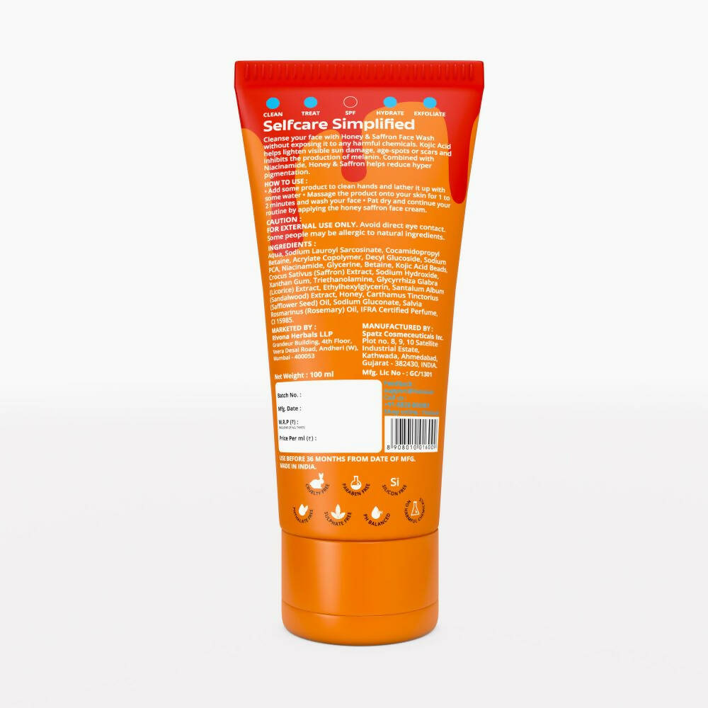 Rivona Naturals Honey & Saffron Face Wash | Grocsy