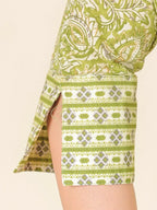 Aramya Straight Soft Cotton Floral Print Women's Kurta Set - Green | Grocsy